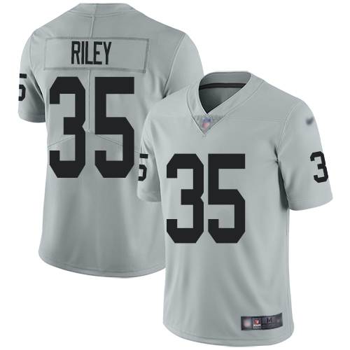 Men Oakland Raiders Limited Silver Curtis Riley Jersey NFL Football #35 Inverted Legend Jersey->oakland raiders->NFL Jersey